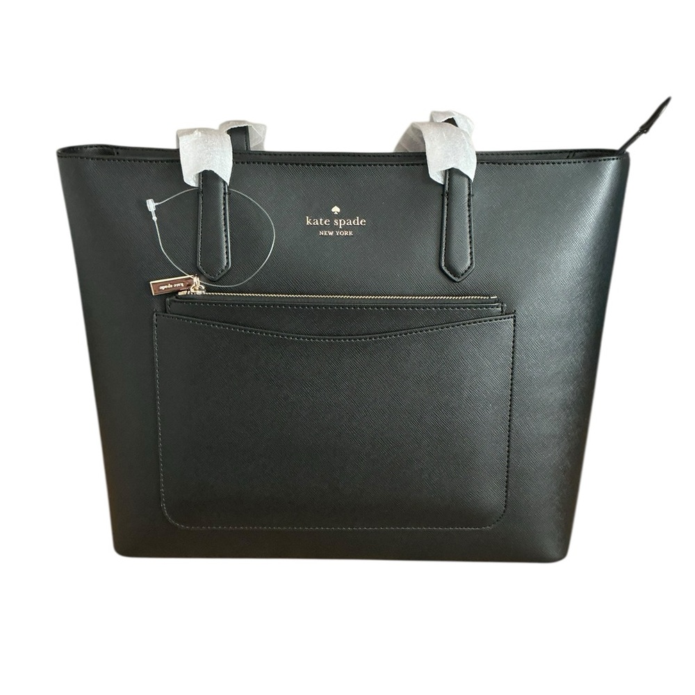Kate Spade Black Tote Structured Minimalist Design